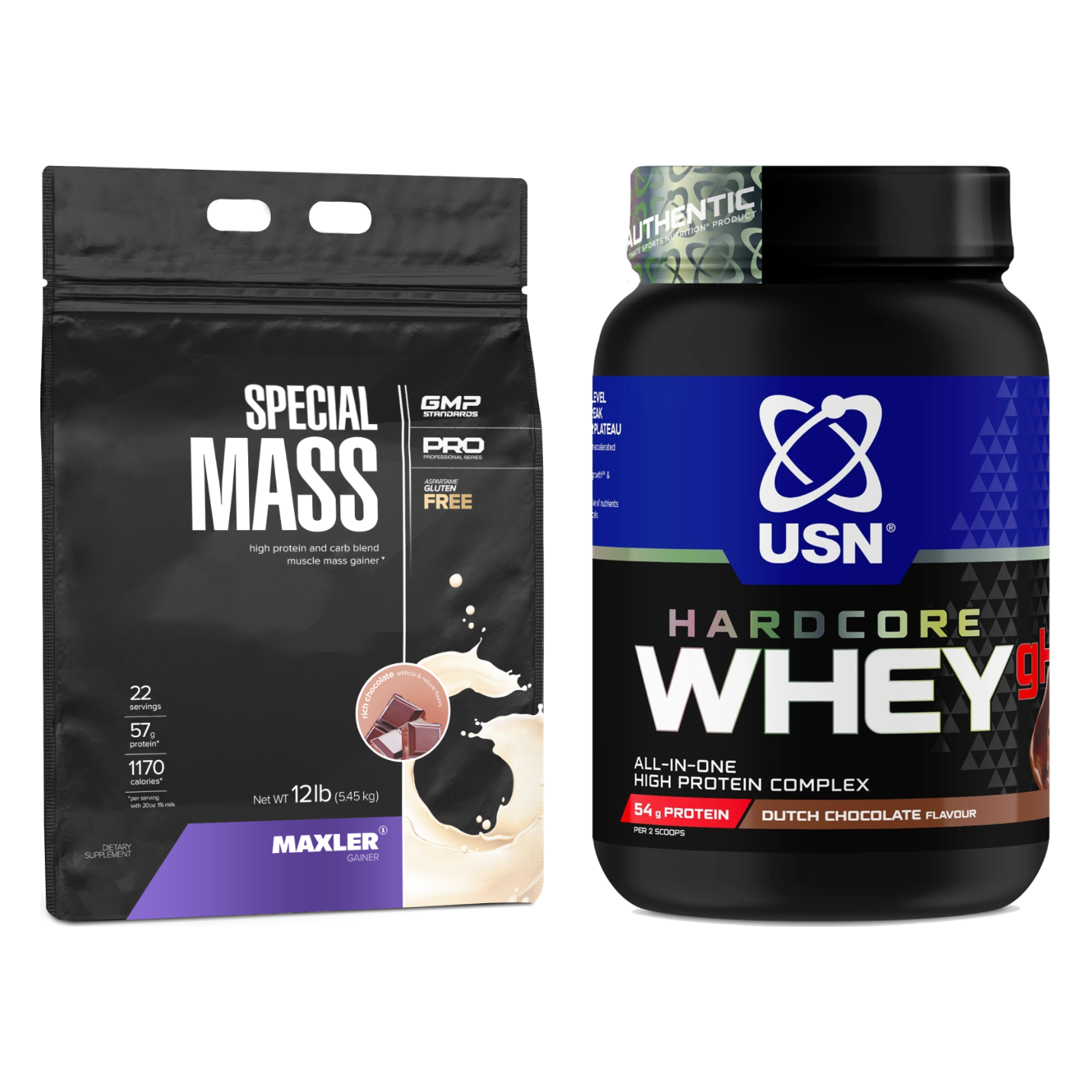 USN Hardcore Whey ו-MAXLER